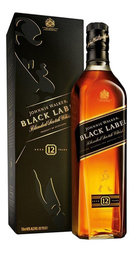 Whisky Johnnie Walker Black Label Blended Scotch 12 750 mL