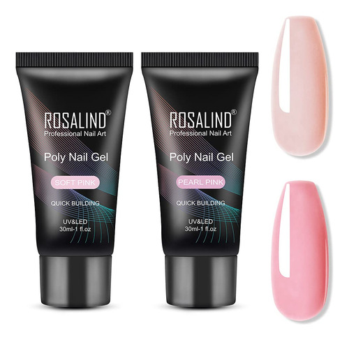 Rosalind Gel De Extensión Rosa Suave Y Rosa Perla, 2 Pieza.