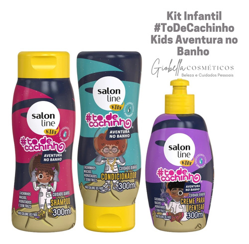 Kit Infantil Cachos Kids #todecachinho Aventura No Banho