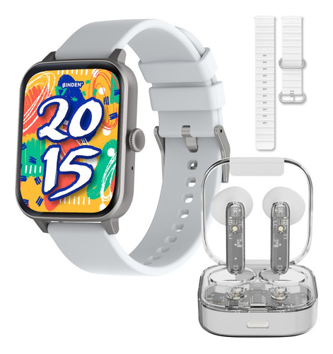 Smartwatch Binden Reloj Inteligente Pantalla 1.8” Recibe Llamadas Deportes Resiste Salpicaduras Audífonos Tws
