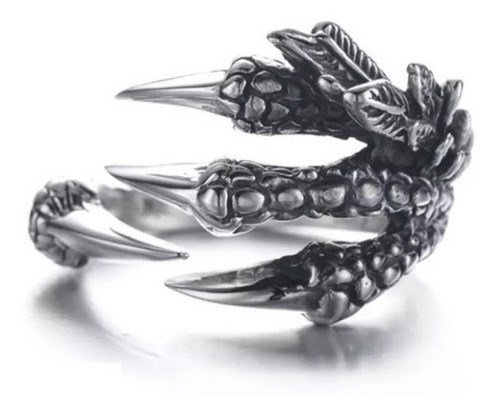 Anillo Ajustable Dragón Retro Rock Punk Garra Gótico