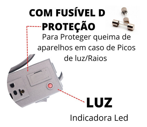 Filtro de línea Bivot con regla de extensión eléctrica tripolar de 8 salidas