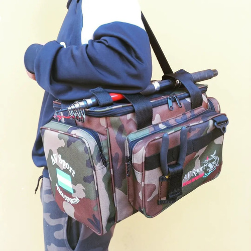 Imagen 8 de 10 de Bolso De Pesca Av'sport 50x28x26cm Reforzado