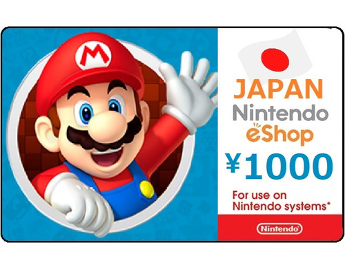 Tarjeta Nintendo Eshop 1000 Yen Japón - Nintenderos