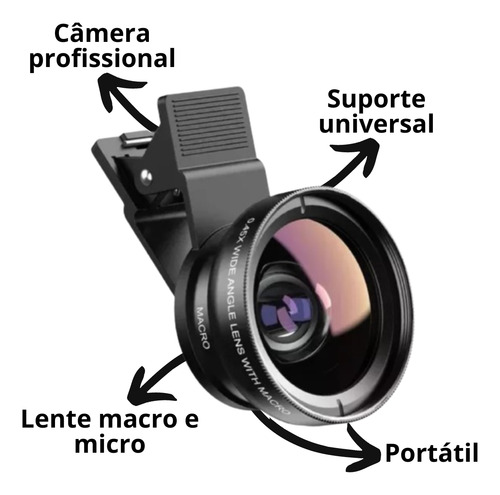 Kit Lentes Macro E Grande Angular Pratico Para Celular