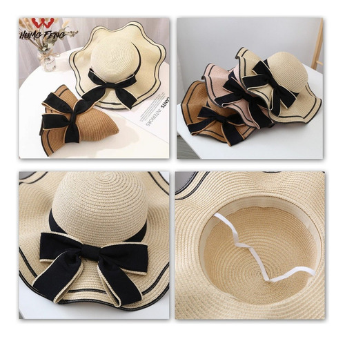 Wf Sombrero Para Sol Gorras Mujer Playa Visera Paja Gran