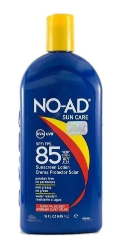 Imagen 1 de 1 de Antisolar Bloqueador Protector Solar Americano No-ad 85 Spf