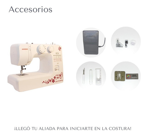 Imagen 5 de 9 de Janome 311 + Tijera Y Falso Overlock De Regalo!! Gtia. 1 Año