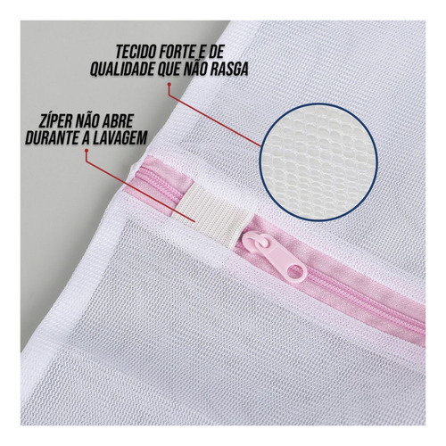 Imagem 3 de 8 de Saco Protetor Com Zíper Para Lavar Roupa Intima E Delicada G