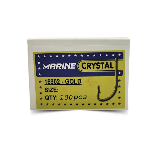 Anzol Crystal Marine Sports 16902 Gold N8 Caixa Com 100un