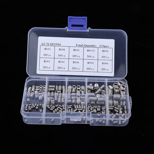 Kit De Tornillos Allen Sin Cabeza De Acero Inoxidable