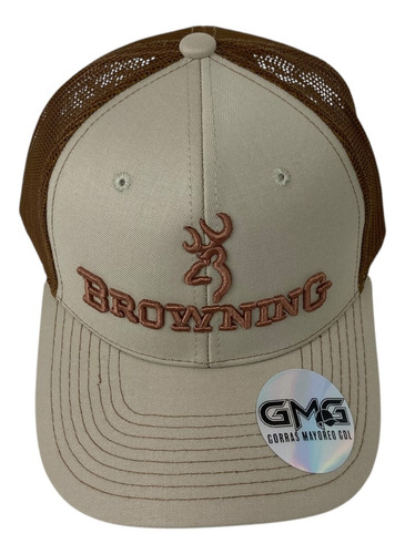 Gorra Vaquera Browning Trucker Beige/camel Gabardina Unitalla Ajustable