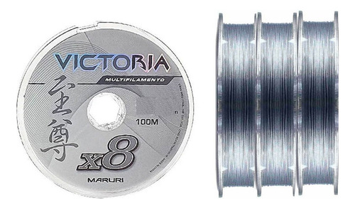 Linha Multifilamento 8 Fios 300m Victoria Cinza 0.24mm 26lb