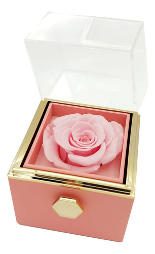 Caja De Regalo Rosa Giratoria Para Propuesta De San Valentín