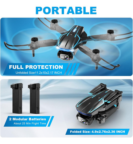 Mini Drone Con Cámara, 1080p Fpv Drone Plegable Con ...