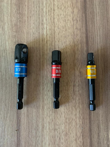 Set Adaptadores Hexagonal Para Atornilladores 1/4 3/8 1/2