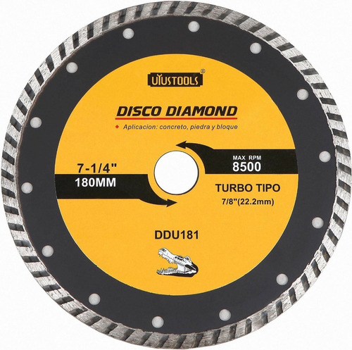 Disco Diamantado Turbo De 7-1/4'' Continuo Uyustools Ddu181