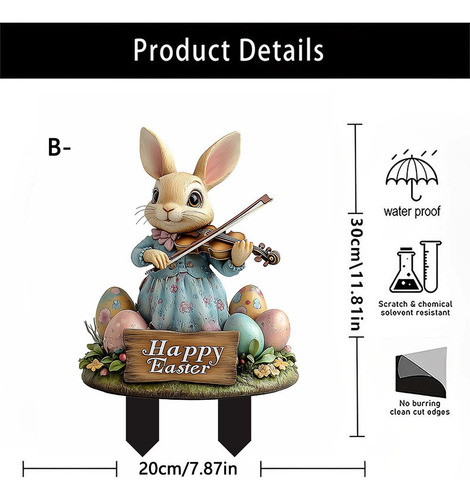Estaca De Conejo De Pascua, Estaca Decorativa De Estilo B
