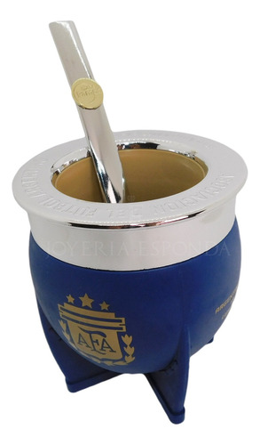 Mate Pampa Con Bombilla Xl Afa Argentina Campeon