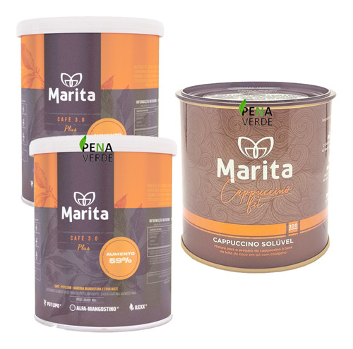 Kit 2 Café 3.0 Plus 100g + Cappucino Fit 300g Marita