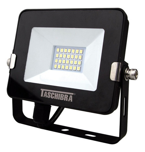 Refletor Holofote De Led Taschibra Preto 20w Luz Quente 110v