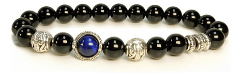 Pulsera De Triple Protección Ojo De Tigre, Obsidiana N...