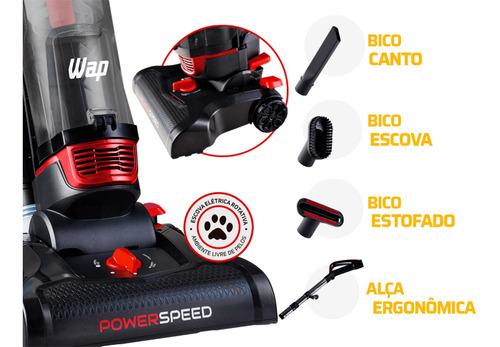 Imagem 2 de 6 de Aspirador De Pó Vertical 2 Em 1 2000w Power Speed Wap