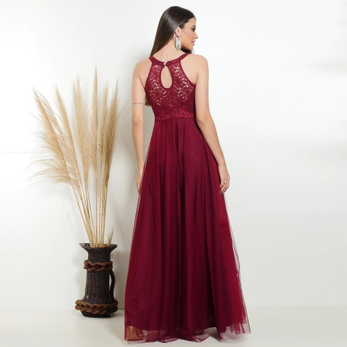 Vestido Rodado Princesa - Azul Serenity - Madrinha Formatura