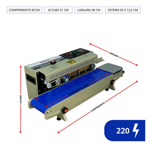 Seladora Automatica Continua Horizontal Com Esteira