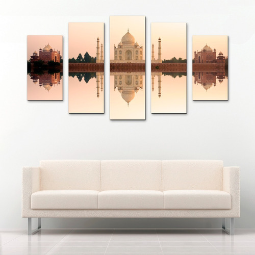 Cuadros Modernos Taj Mahal Monumentos 5p Cuadros Decorativos