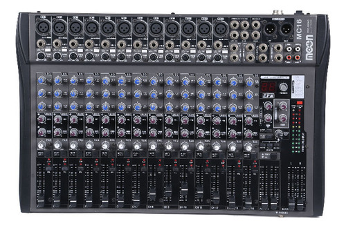 Mixer Consola 16 Canales Moon Mc16 Efectos Sonido Audio Profesional