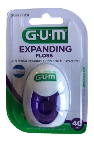 Hilo Dental Gum Expandible Floss Encerado 40 m