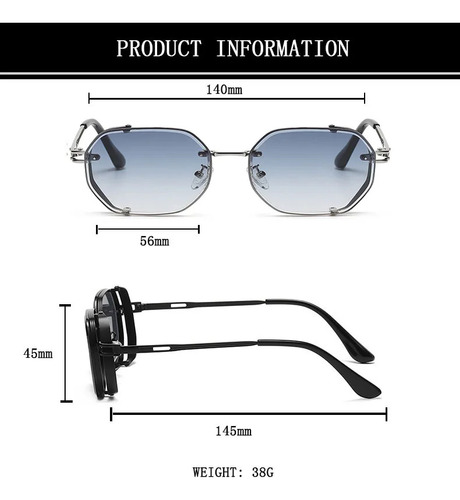 Lentes De Sol Steampunk Gafas Unisex Uv400