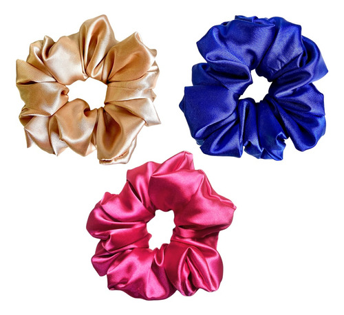 Scrunchies Colitas Moñeras De Satén Tamaño L +20 Colores 