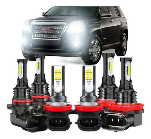 For Gmc Terrain 10-15 - 6 Bombillas Led Hi/lo + Antin Combi