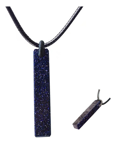 Collar Con Colgante De Cristal Curativo De Arenisca Azul, Co