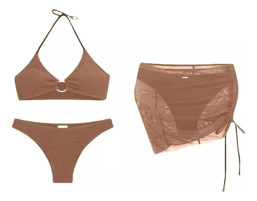 Conjunto De Trajes Baño De Traje De Baño De Tres Piezas