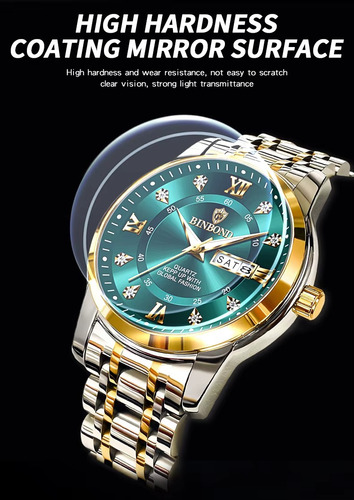 Reloj Cuarzo Elegante 1pz A Elegir Hombre Caballero Casual Caballero Binbond-01 Binbond-01