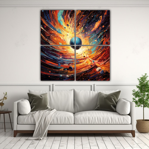 120x120cm Cuadro Abstracto Vitalidad Espacio Nerds 16k
