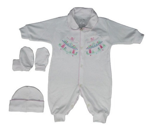 Conjunto Para Bebe Bordado Set 6 Piezas Niña Bebu