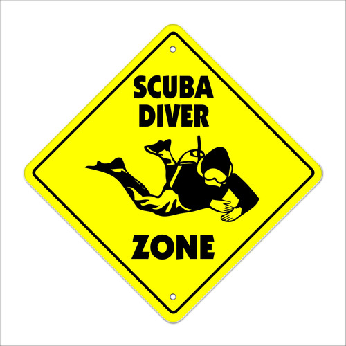 Signo Cruce Scuba Diver Zone Xing Interior Exterior 12.0 In