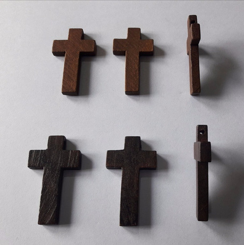 10 Cruces Madera 4,2 Cm X 2,5 Cm Para Denarios Rosarios Cr6