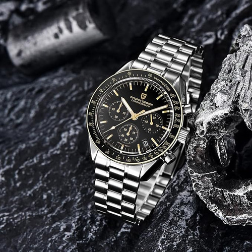 Reloj Pagani Design Pd-1701 V4 Cronógrafo Sumergible Negro Plateado Negro Negro