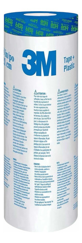 Combo 2x Rollo Plástico + Cinta Pintar Masking Scotch Blue Color Transparente Scotch Blue Film Plastico Para Pintor