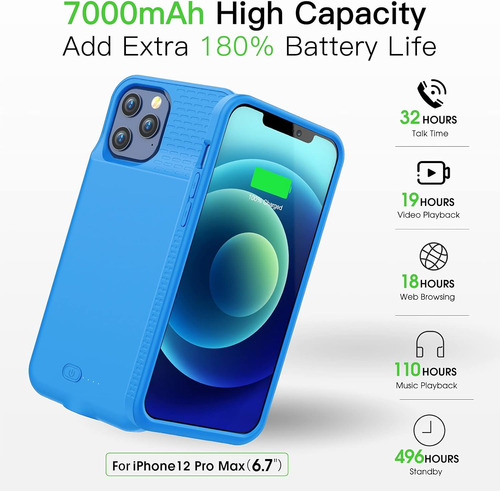 Gin Foxi Funda De Batería Para iPhone 12 Pro Max, Funda D...
