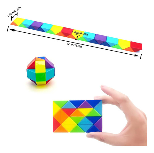 Rompecabezas Snake Fidget Toy Cube Twist, 24 Cuñas, Gran