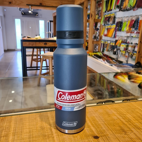 Imagen 5 de 11 de Termo Matero Coleman Acero Inox 1,2 Litros Azul Cebador