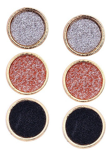 Set De Aretes Glitter Sunshine - Multicolor Color Dorado