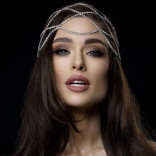 Diadema Cabeza Gorro Hueco De Malla De Diamantes De Imitació