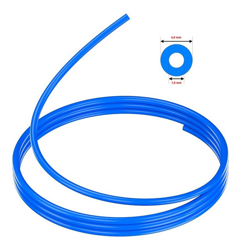 1m Tubo Ptfe Teflon 4.0x1.9mm Impressora 3d Bowden + Brinde!